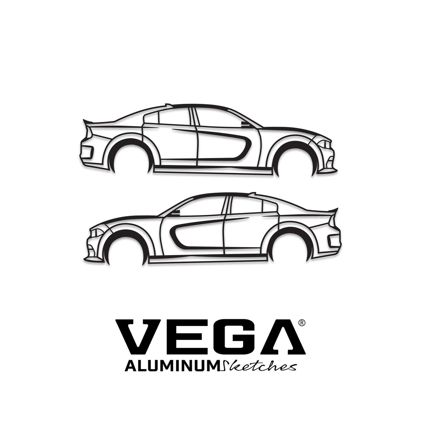 Dodge Charger 2015+ ALUMINUM SKETCH WALL ART