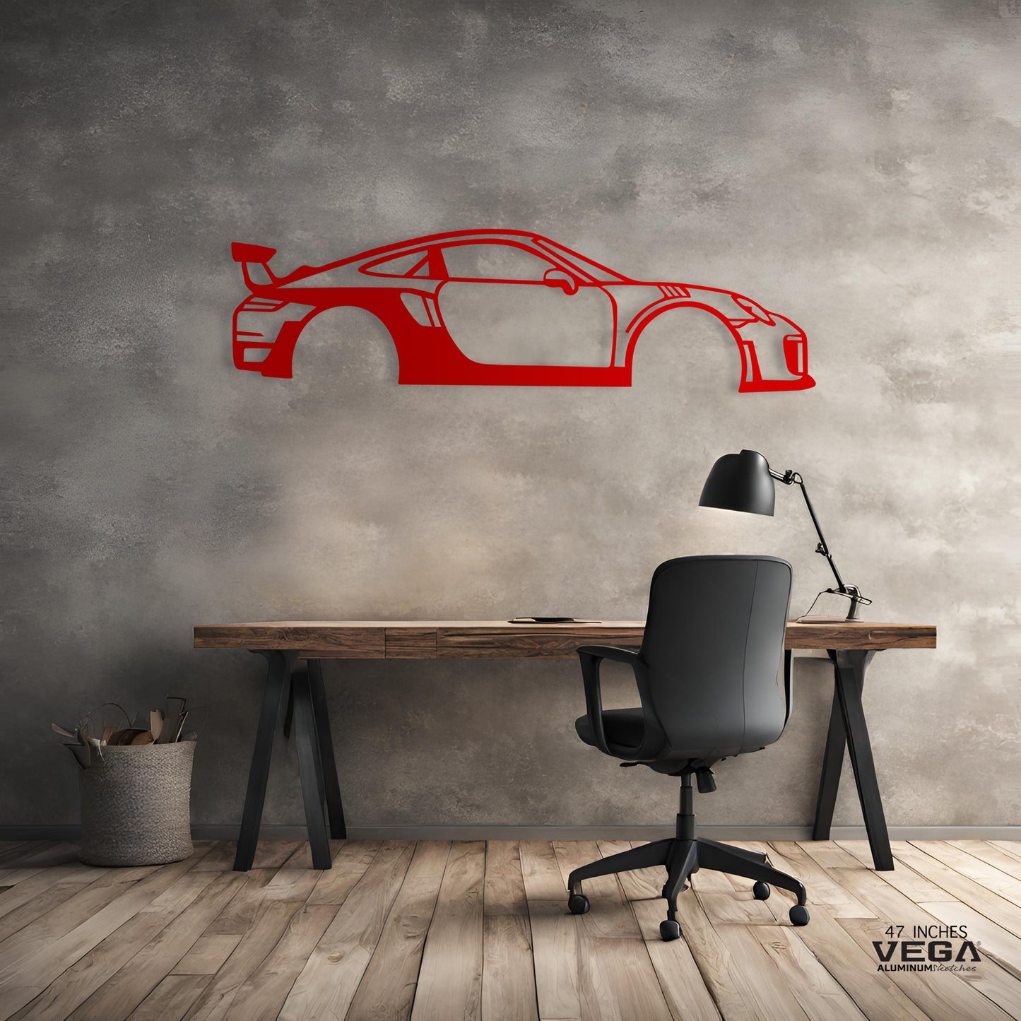 GT2 RS ALUMINUM SKETCH WALL ART