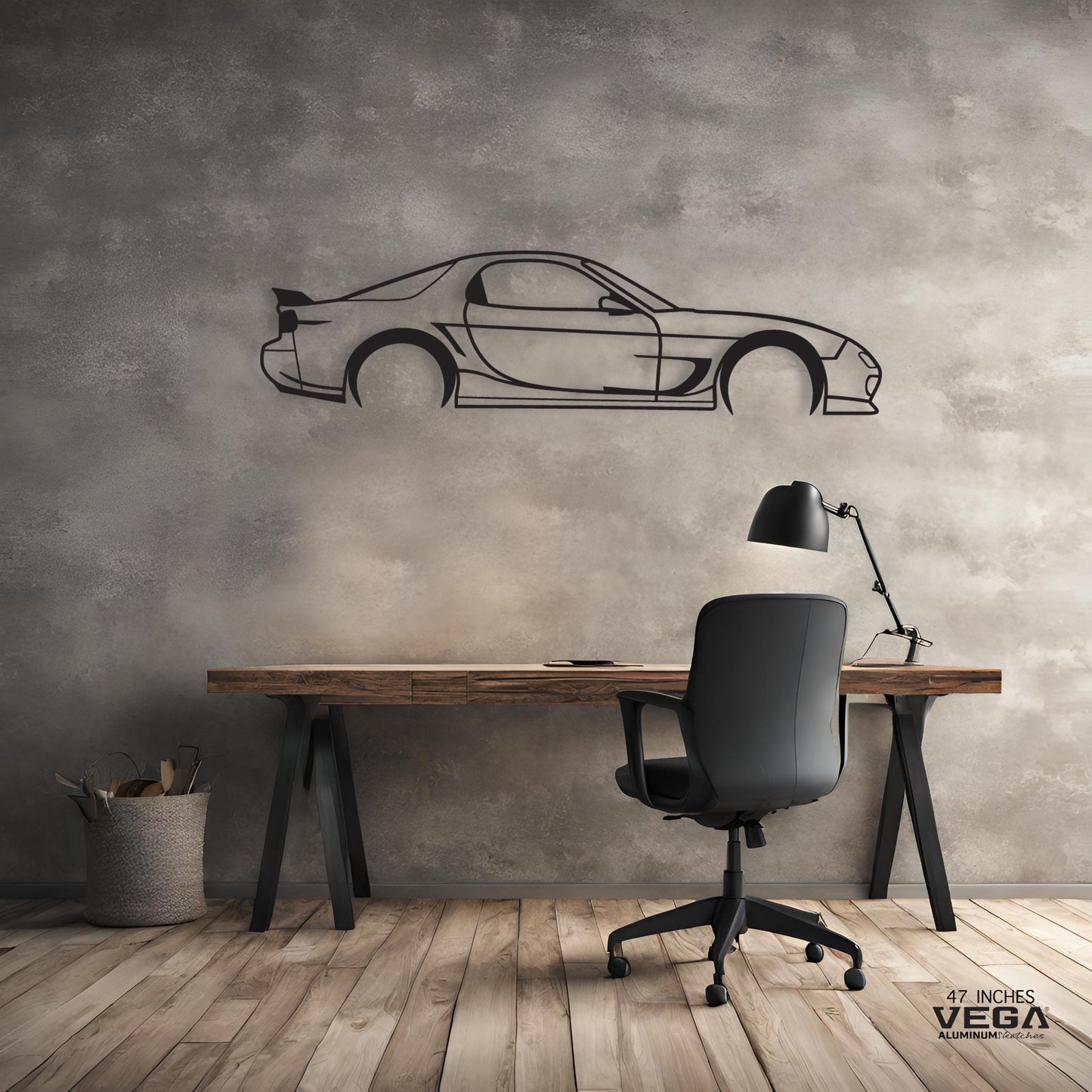 RX-7 FD ALUMINUM SKETCH WALL ART