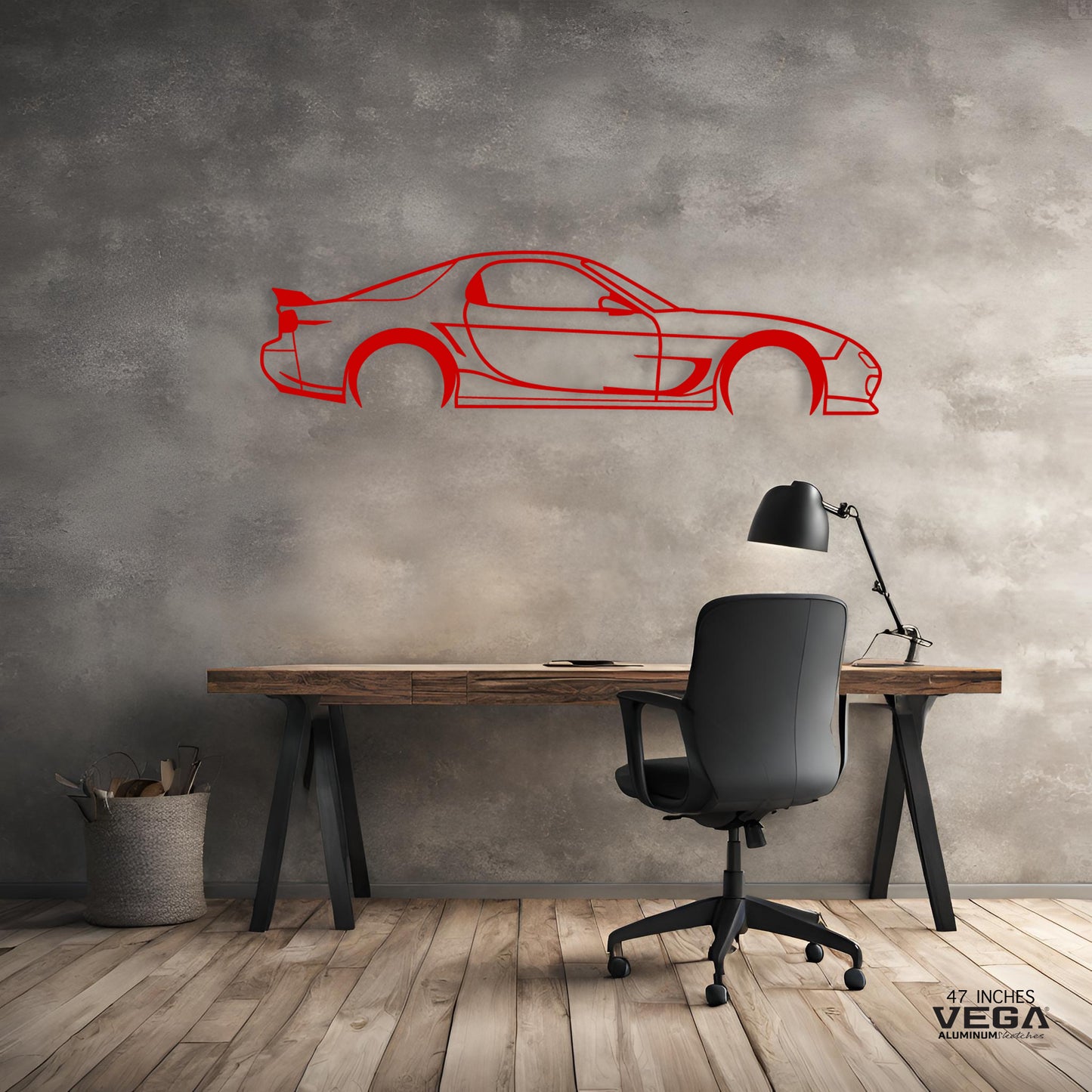 RX-7 FD ALUMINUM SKETCH WALL ART