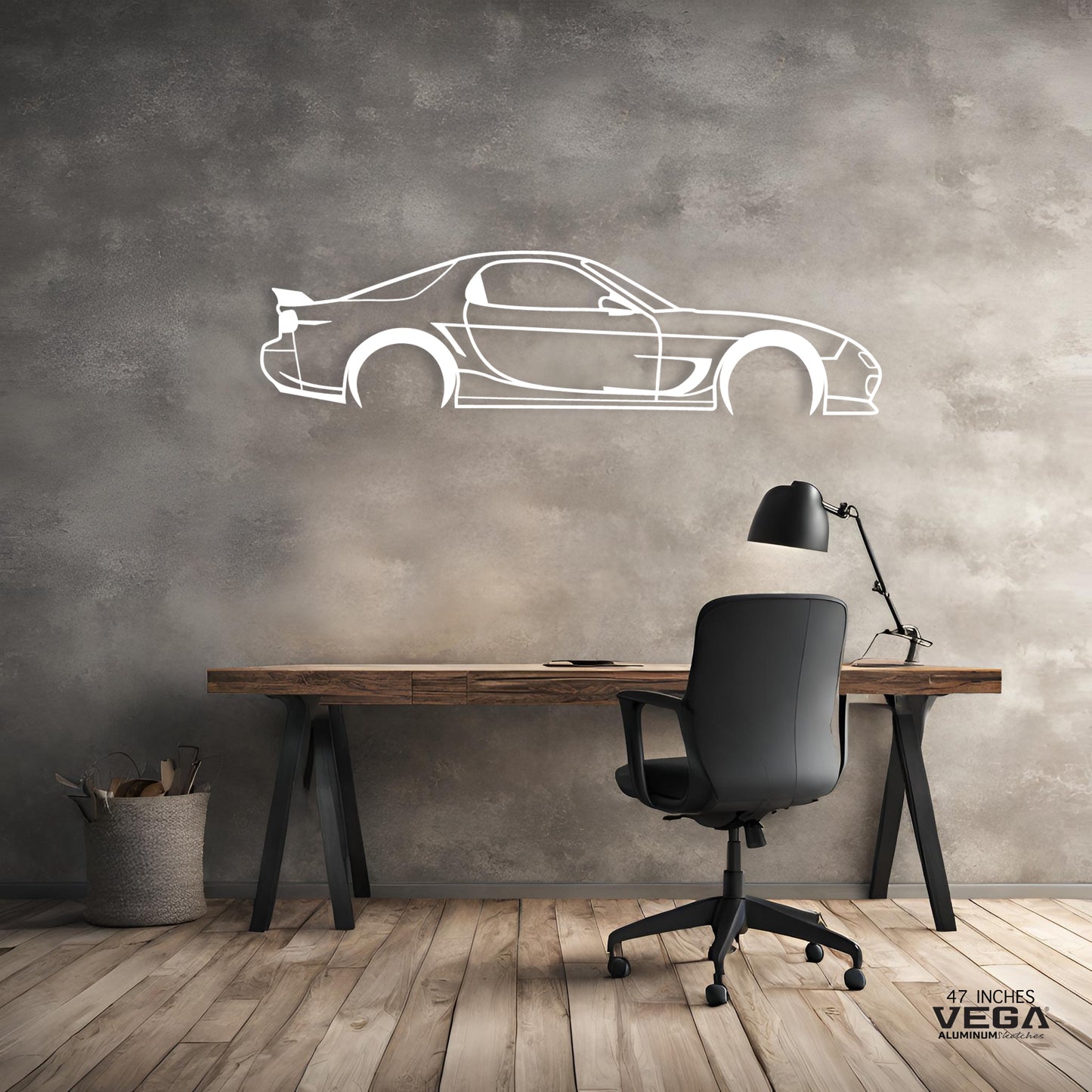 RX-7 FD ALUMINUM SKETCH WALL ART