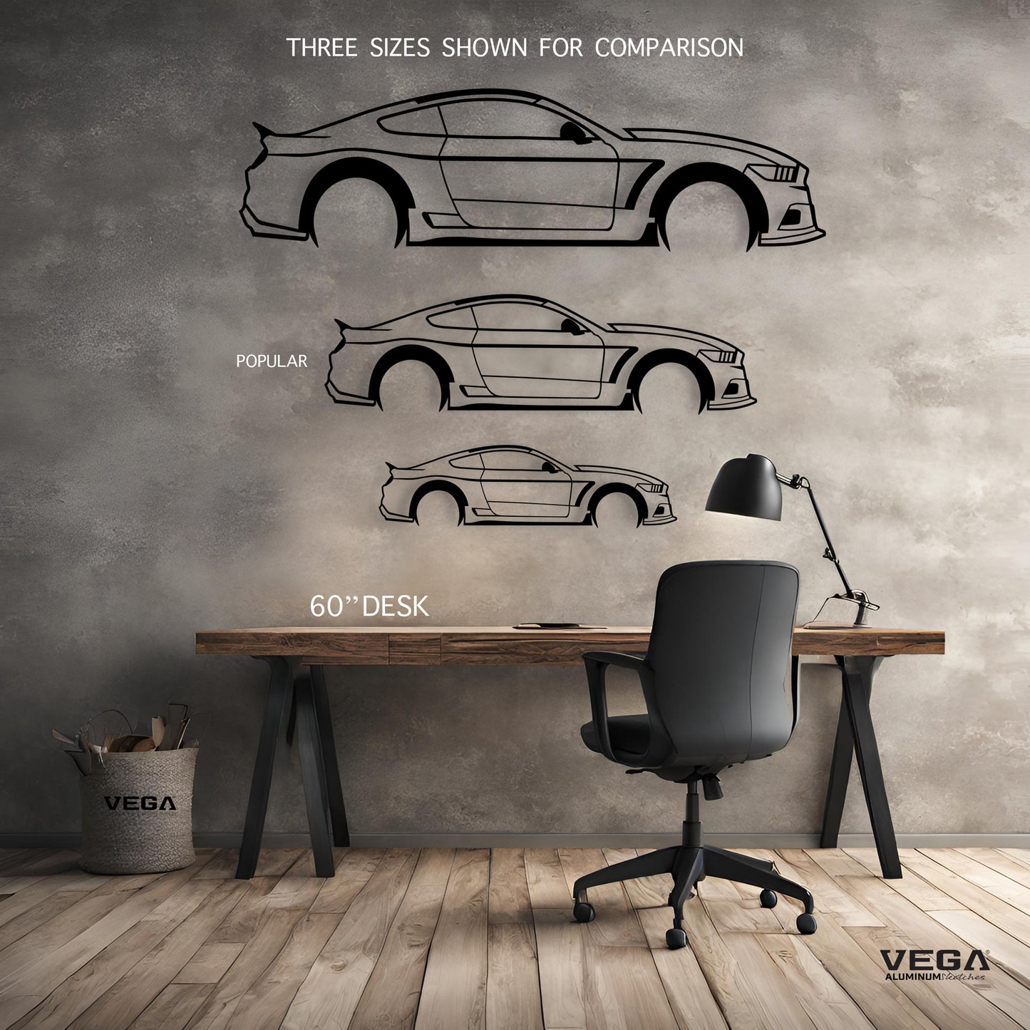 MUSTANG S550 Custom ALUMINUM SKETCH WALL ART