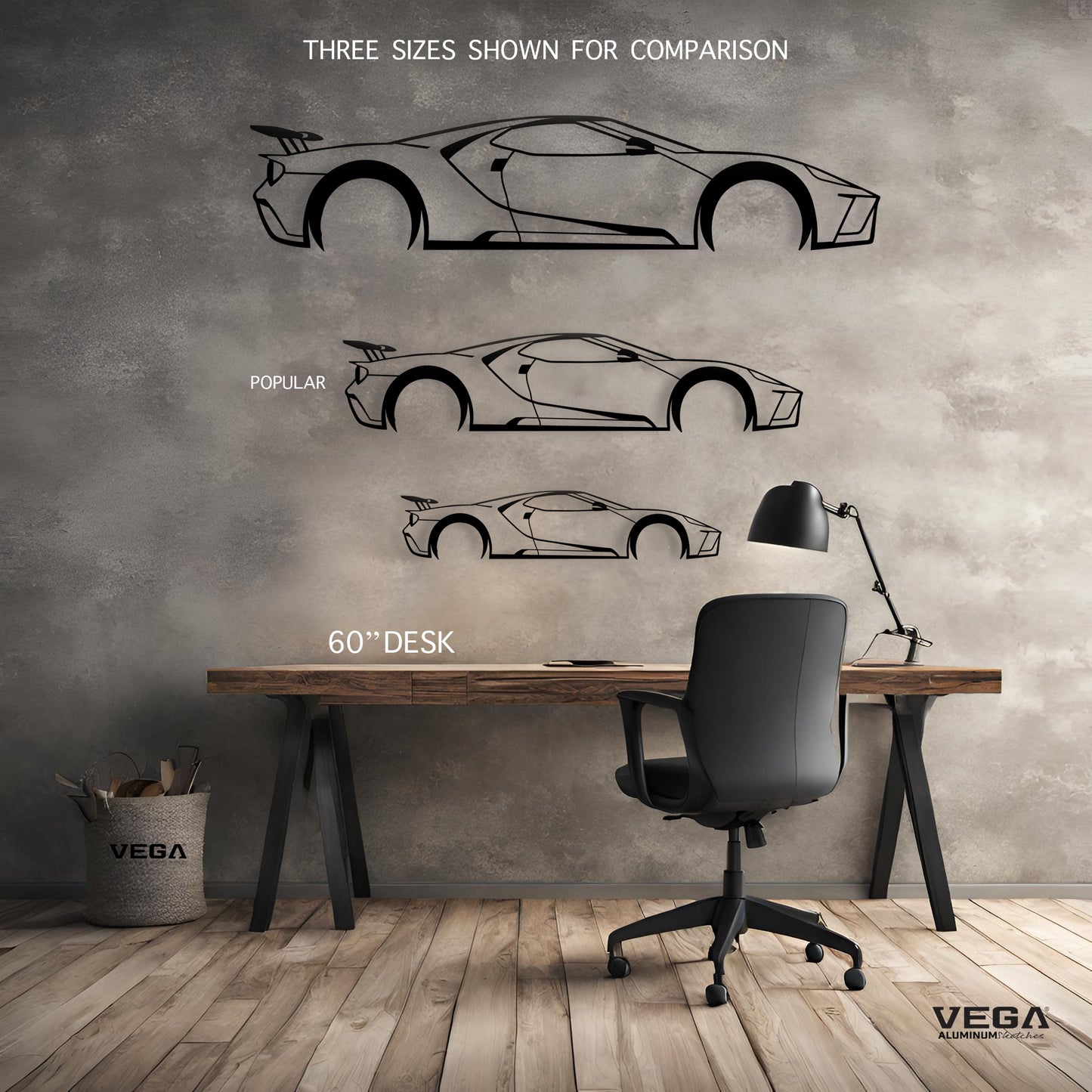 FORD GT ALUMINUM SKETCH WALL ART