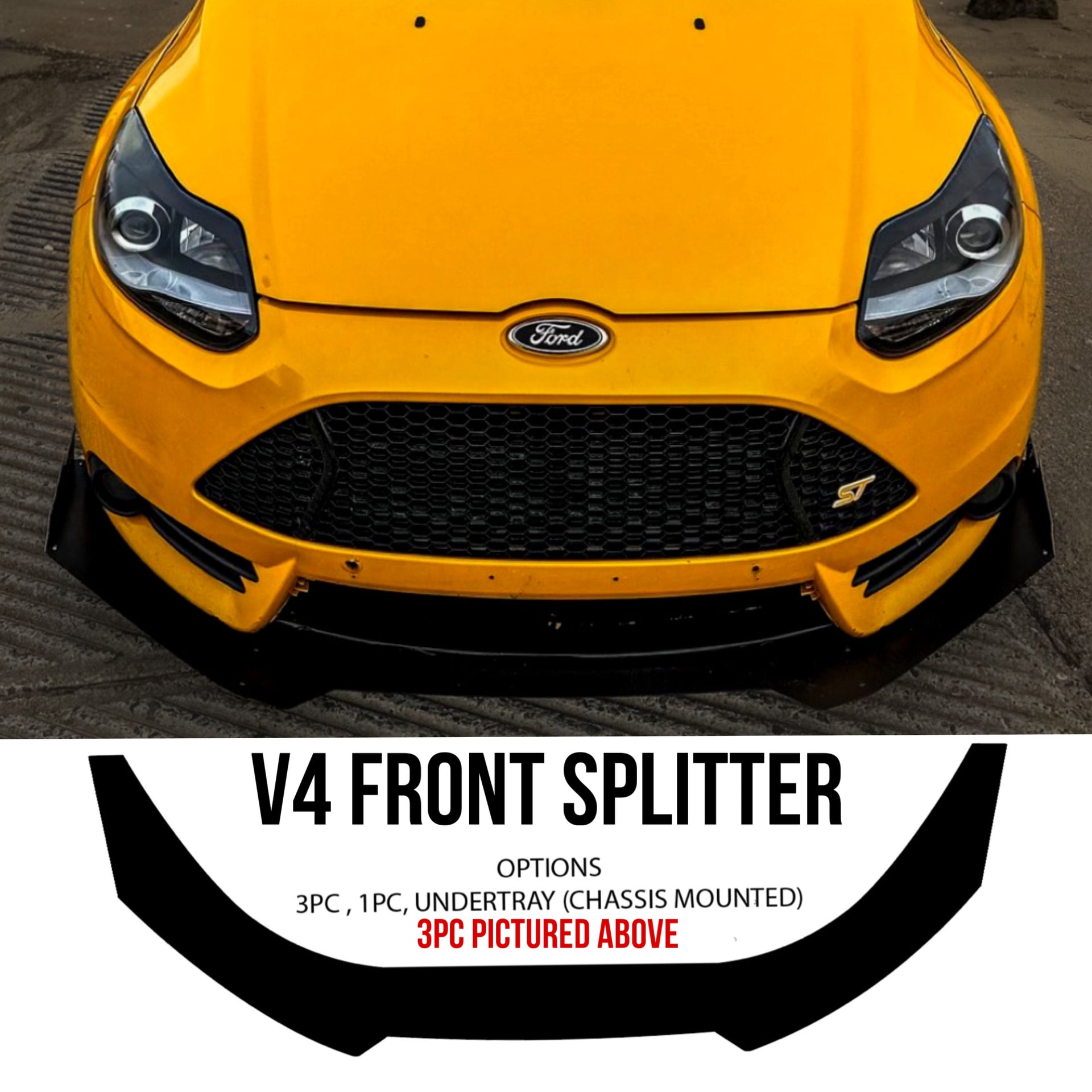 Ford Focus ST Front Splitter – E-Wing Aero Designs Ford Focus ST Front Splitter – E-Wing Aero Designs